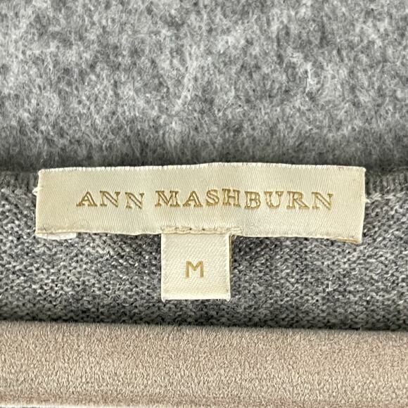 Ann Mashburn Cashmere Sweater Womens Medium Gray Peplum Sleeveless Quiet Luxury - Picture 4 of 14